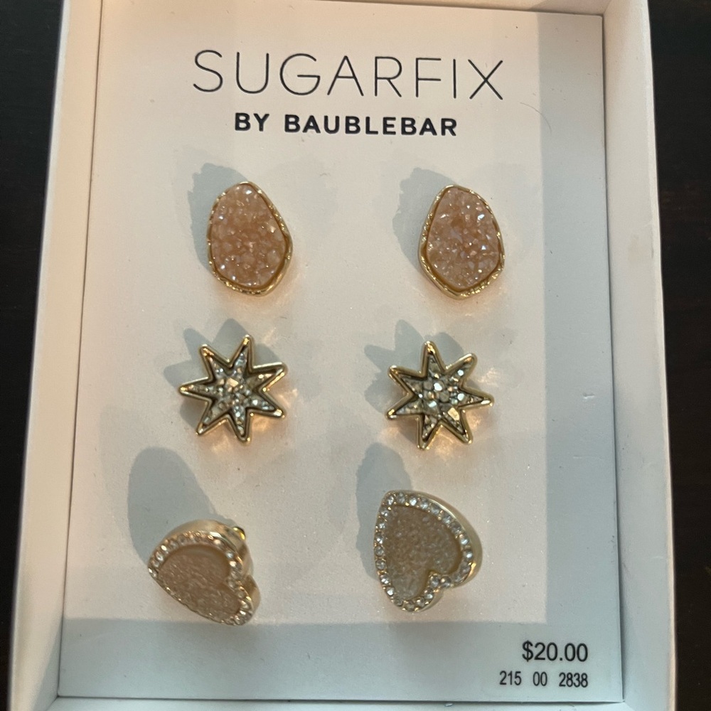 Sugarfix by Baublebar Rose Gold Crystal Stud Earring Set